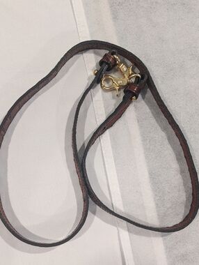 Brahmin Brown Croc Embossed Leather Crossbody Strap with Gold Hardware